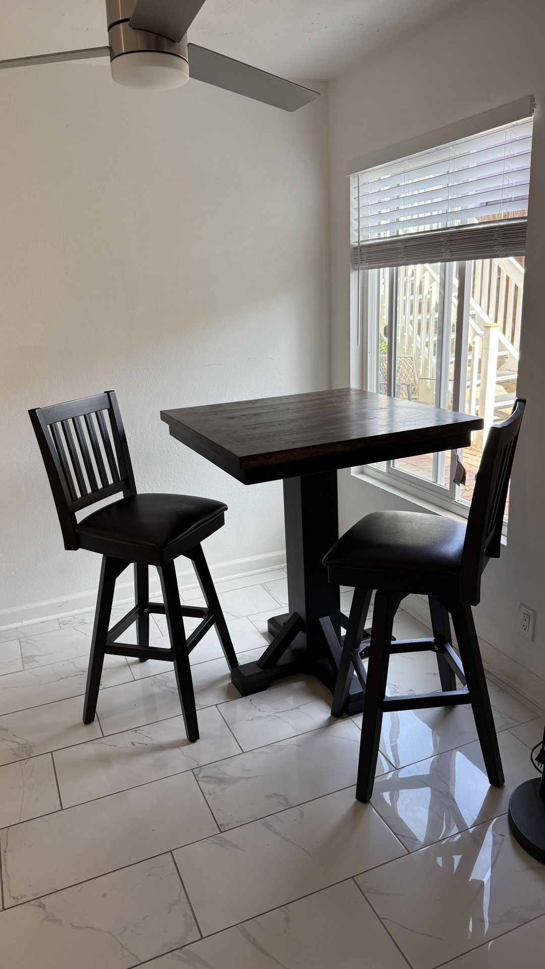 Peighton 3 Piece Pub Table Set (Table and 2 stools)