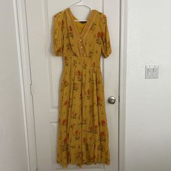 M Yellow Floral Dress