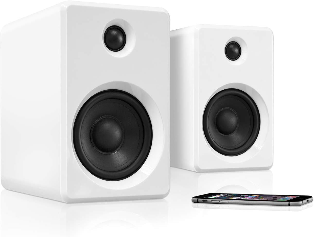 it.innovative technology Surround Bluetooth Speakers Bookshelf Home Speaker Set of 2 White (ITSB-421-WHT)