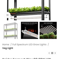 Spider Farmer® Glow80 80W LED Grow Light And Metal Plant Stand with Plant Trays