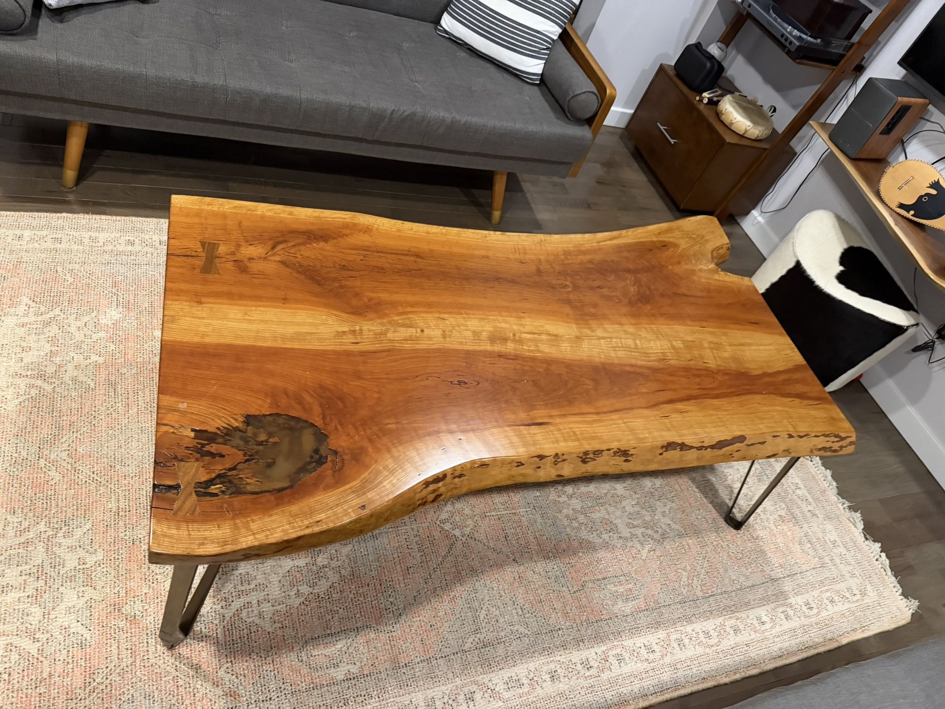 Handmade Solid cherry Wood Coffe Table Live Edge
