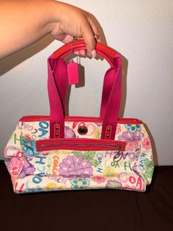 Coach Multicolor Floral Print Canvas Handbag