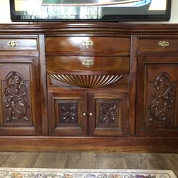 Solid Mahogany Antique, Buffet or TV Stand 