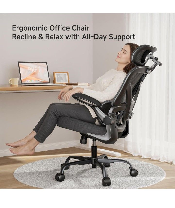 [New] Ergonomic Desk Chair with Adjustable Lumbar Support & Headrest