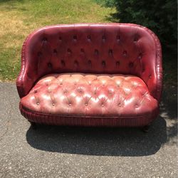 Antique Red Leather Couch, Must Go Today!