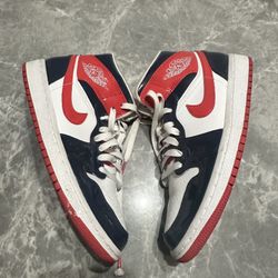 Air Jordan 1 Mid Patent Leather Rare Red White Blue  dj5984 400 SZ 9