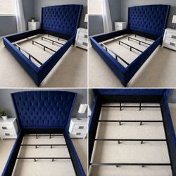 Royal blue king Size bed Frame 