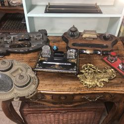 6 Inkwells 1800s-1950s