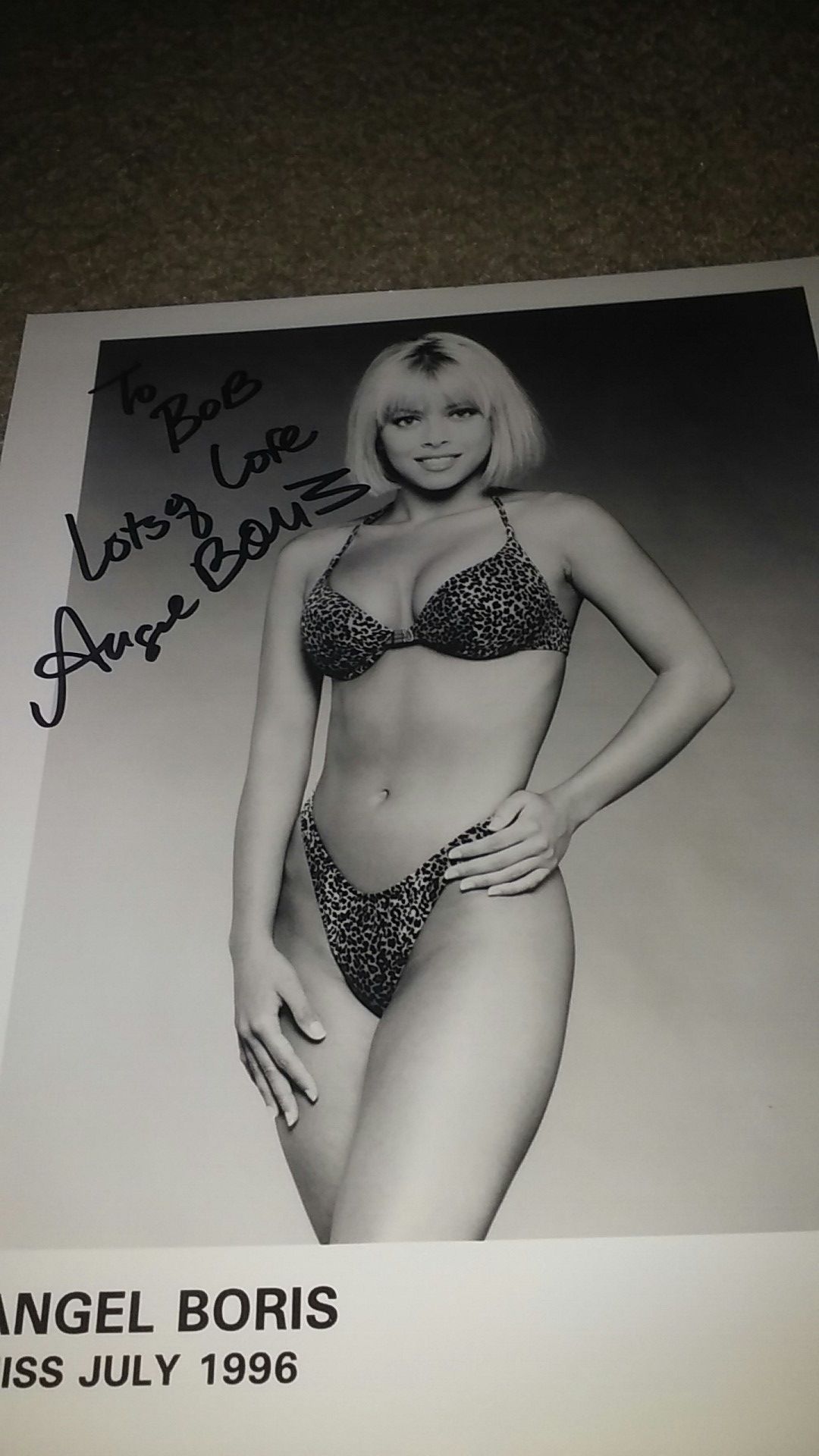 Angel Boris Miss July 1996 Playboy Playmate Signed Photo