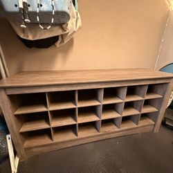 18-Pair Shoe Storage Cubbie Bench, which measures 48"W × 22”h× 16"D, 