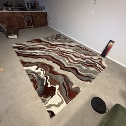 8’x10’ Red and Gray Area Rug