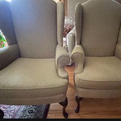 Vintage Wingback Chairs – Queen Anne Style