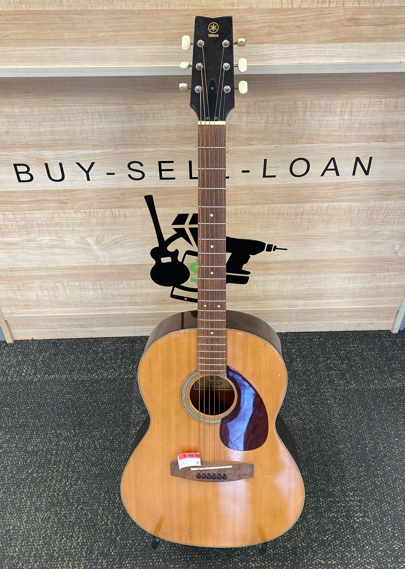 YAMAHA FG-75 Folk Guitar Natural HAS SCRATCHES