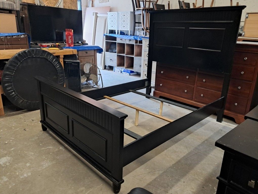 Modern Black Full Size Bed Frame