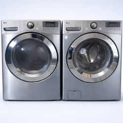 LG Front-Load Washer & Dryer Set – Stainless Steel | Clean, Modern Design
