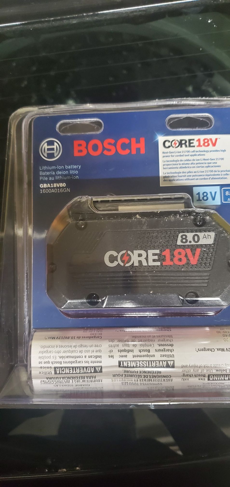 Bosch Core18v 8 Amp-Hour Lithium Power Tool Battery