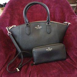 Black Leather Kate Spade Purse 