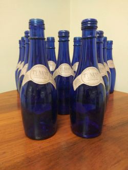 TY NANT, Cobalt blue spring water bottles