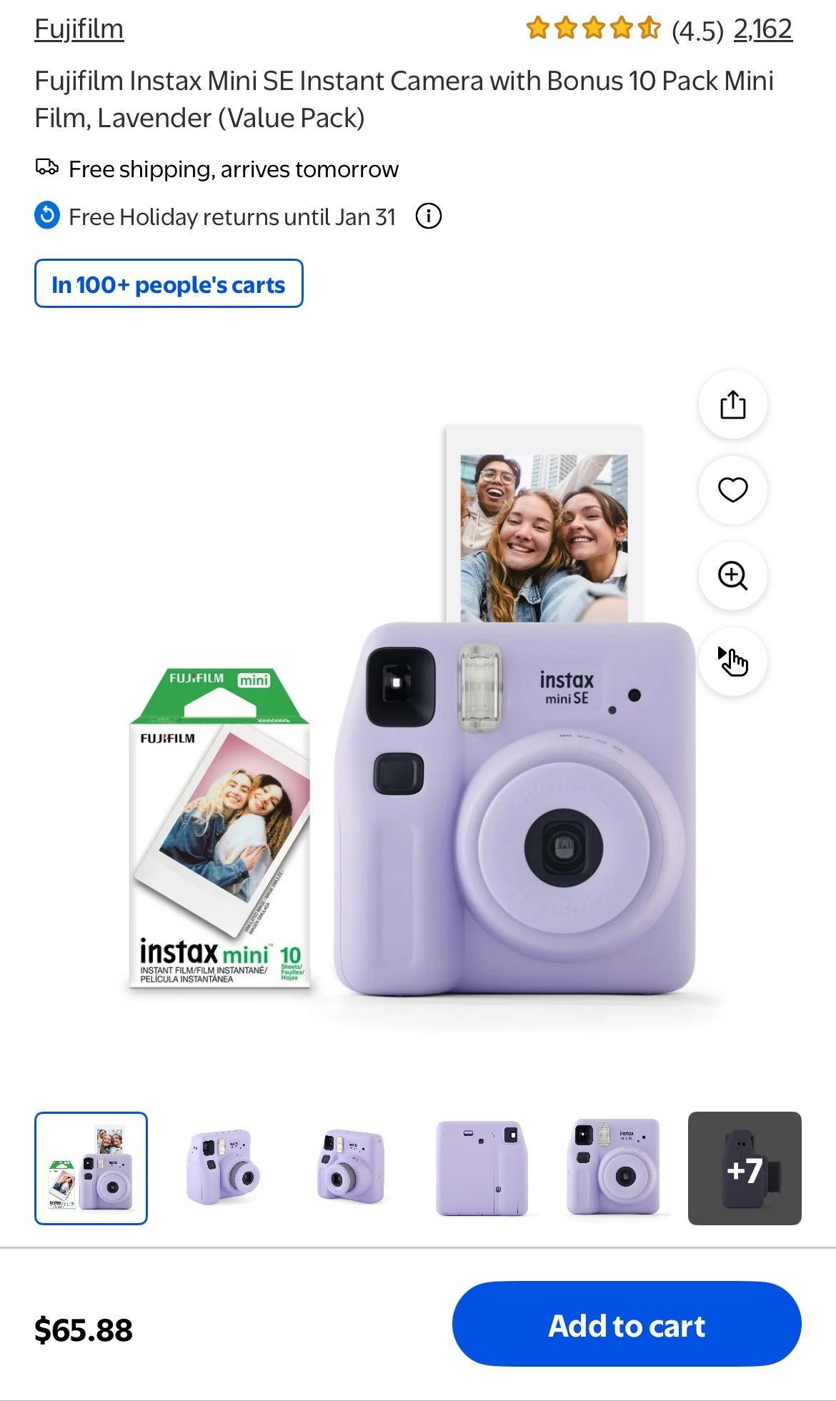 Fujifilm Instax Mini SE Instant Camera Lilac