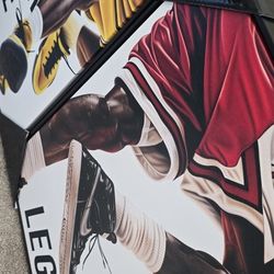 Motivational Sports Wall Art - Set of 2 | "Never Give Up" & "Be A Legend