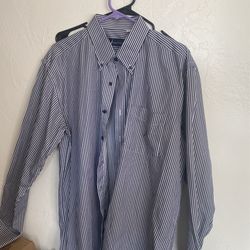 1xl Nautica Striped Long Sleeve (blue And White)