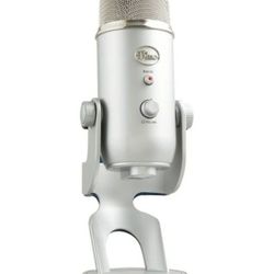 Blue Microphone~Yeti Silver USB Mic for Recording, Streaming & Gaming on PC and Mac with Blue Voce Effects 4 Pickup Patterns, Headphone Output...