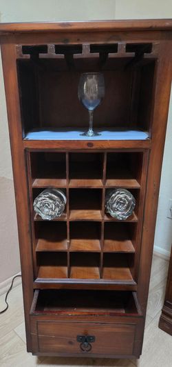 Beautiful tall mahogany wine cabinet