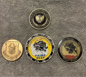 4 USAF Challenge Coins – Prime BEEF, 512th CES, Airman & AFRC