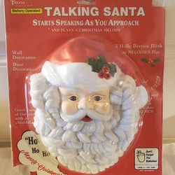 Vintage Talking Santa Wall Home Décor