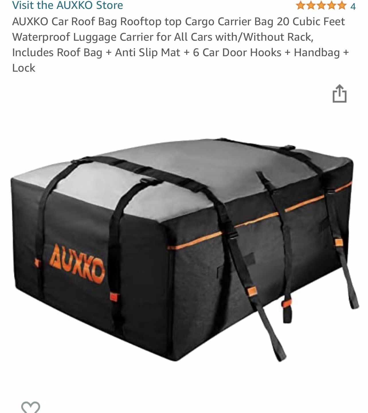 Auxko Rooftop Carrier With Carry Bag
