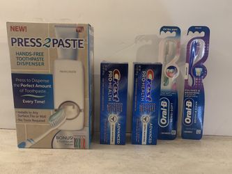 Toothpaste Dispenser, Crest And Oral B Bundle 