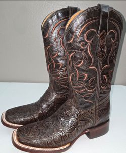 Red Diamond Women's Leather Boots - Size 7.5 (Size 24.5 MEX) - Dark Brown
