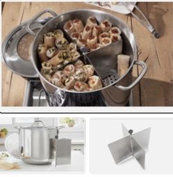 princess house 40qt stock pot stainless steel with divider.