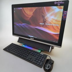 ASUS i5 23” Touchscreen Full HD PC AIO Desktop / Windows 11 Pro / HDD 1TB / WiFi AC / Camera / Bluetooth / Soundbar / CD-DVD / Keyboard & mice