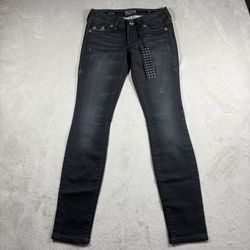 Affliction Raquel Modern 3D Jeans Women’s Size 25 Black Chrome Grunge NWT #3D