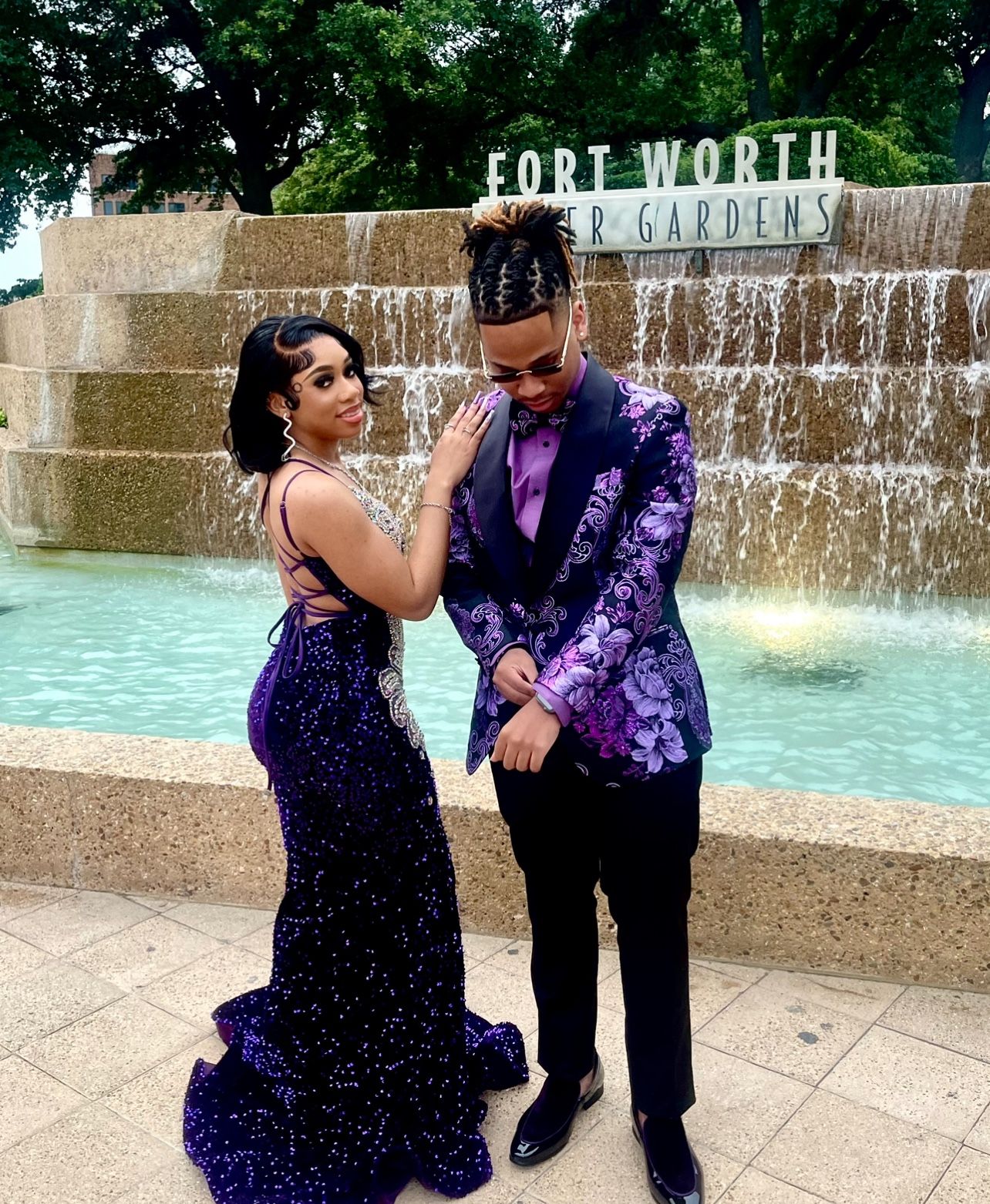 Silver and purple Prom Dress