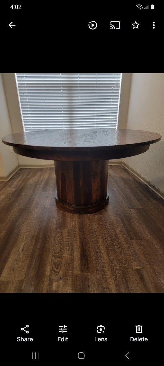 Wooden Round Dining Room Table Set