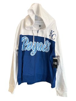 New Era Kansas City Royals MLB Baseball Full-Zip Hoodie Blue/White Size 2XL