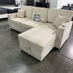 Beige Sofa Sectional Sleeper