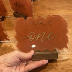Wedding Table Numbers 1-8