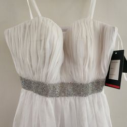 White La Femme Maxi Prom Dress Size 4