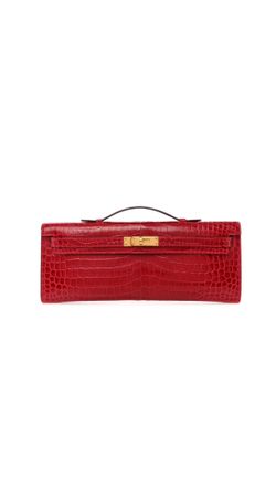 Hermes Red Leather Clutch