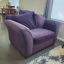 Purple Chair/couch With Matching Ottoman