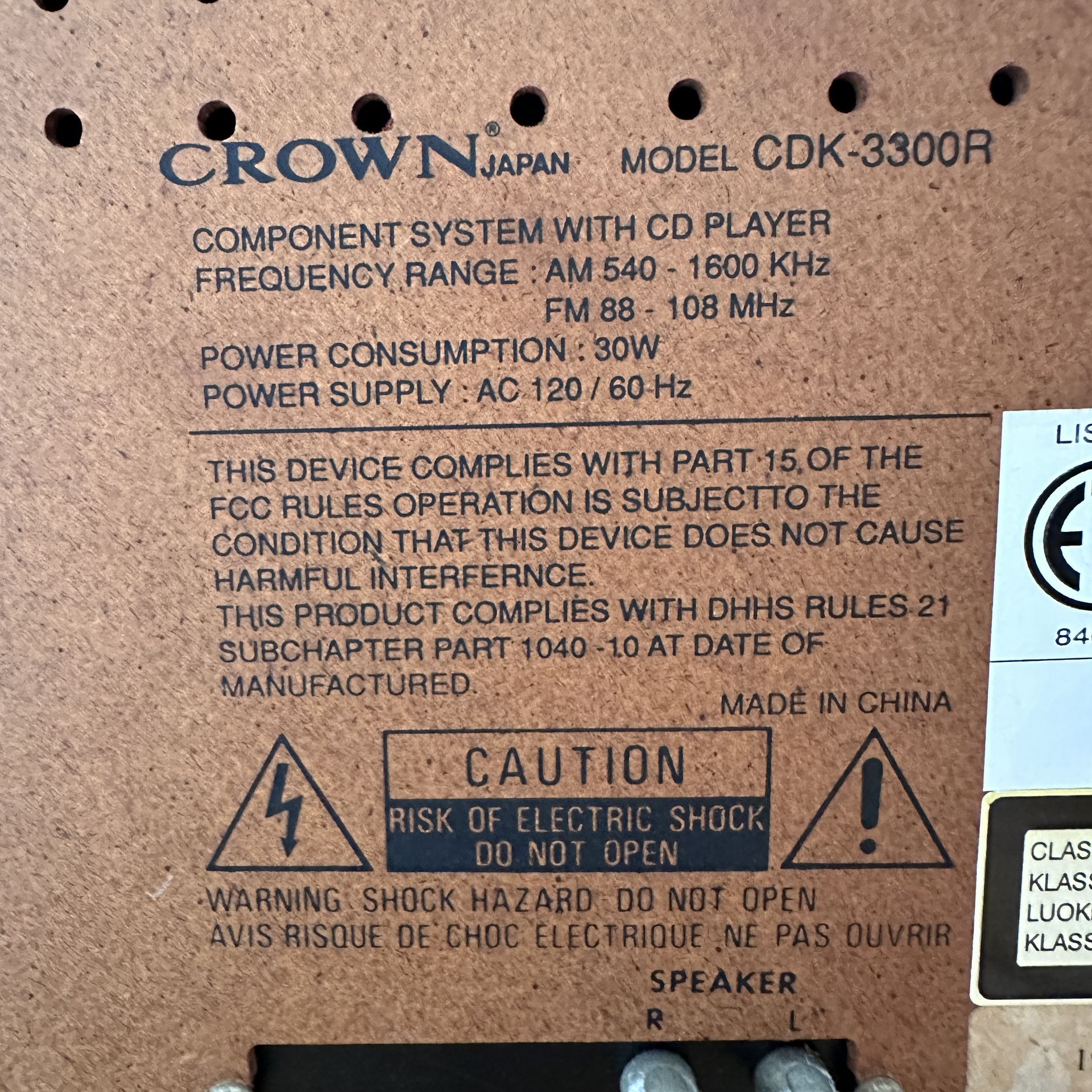 Crown Japan Mini System Radio Cassette CD Record Player - Best