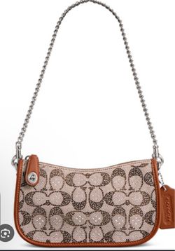 Coach Mini Crystal Signature Jacquard Shoulder Bag