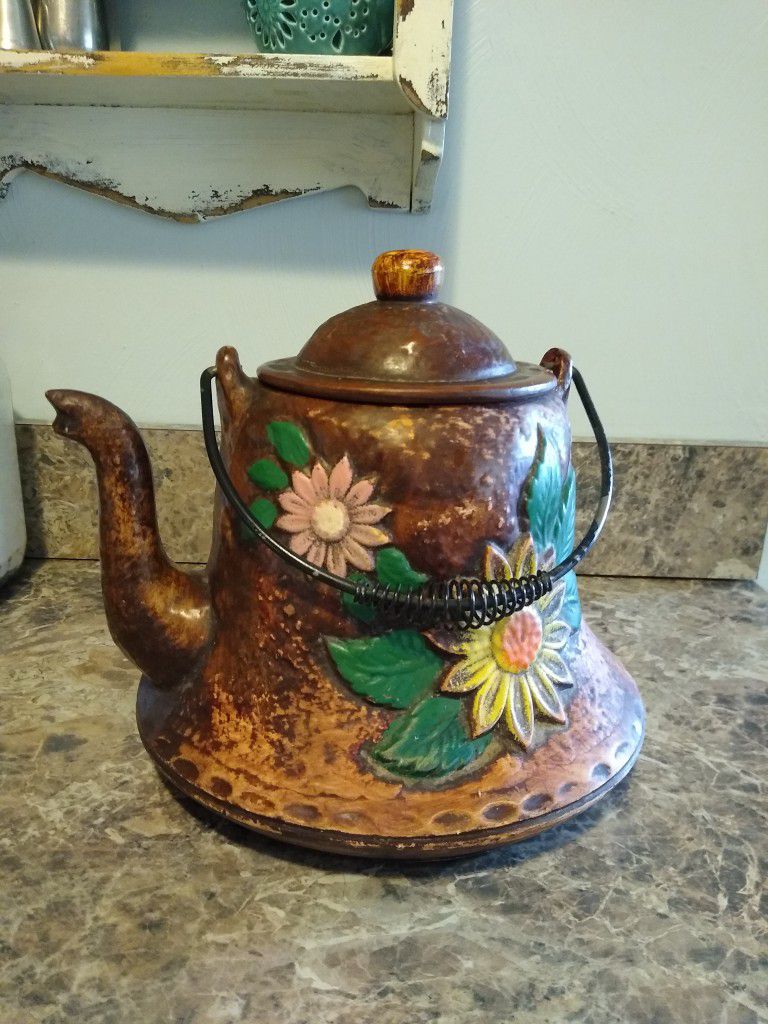 Rustic Vintage Ceramic Teapot
