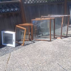 10 -Double Pane Windows Wood 2-21×21*4-24×28*4-32×33