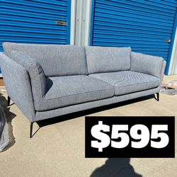 Brand New. Mid Century Modern Sofa. Grey/blue. Retails Over $1400
