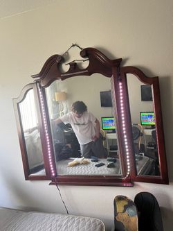 Cabinet and mirror