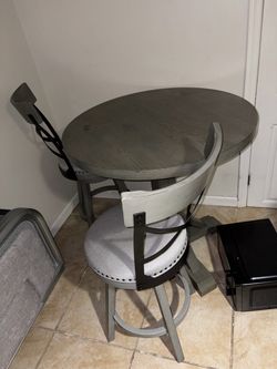 Round Bistro Table with 2 Swivel Chairs